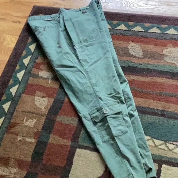 🌲 Vintage Columbia SAGE GREEN DISTRESSED Naturally Twill  SZ 14 - Picture 2 of 16